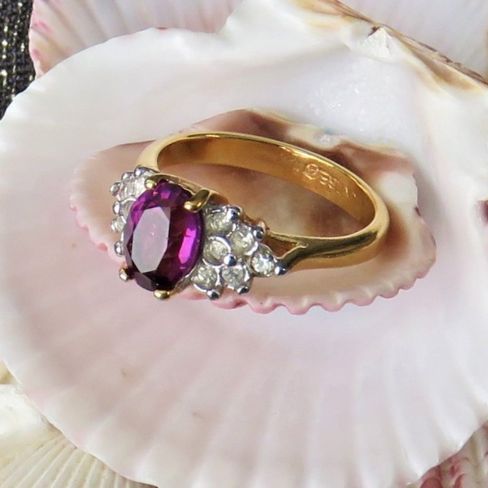 Amythest and Cubic Zirconia Ring........726